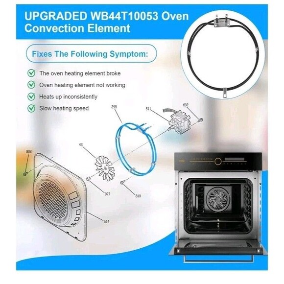 GE Kenmore Convection Heating Element (WB44T10053) - Picture 9 of 11